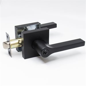 DOOR LOCK SQUARE LEVER ENTRY MATTE BLACK 100117
