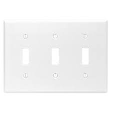 TOGGLE SWITCH COVER PLATE WHITE 1,2,3 GANG