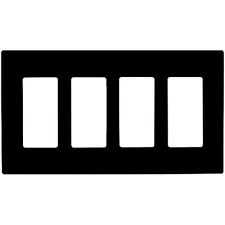 SCREWLESS SWITCH COVER PLATE DECORA BLACK 1,2,3,4 GANG