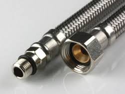 SS FLEX FAUCET HOSE ADPT 3/8OD X 10M (9/16") X 12 LONG 82483