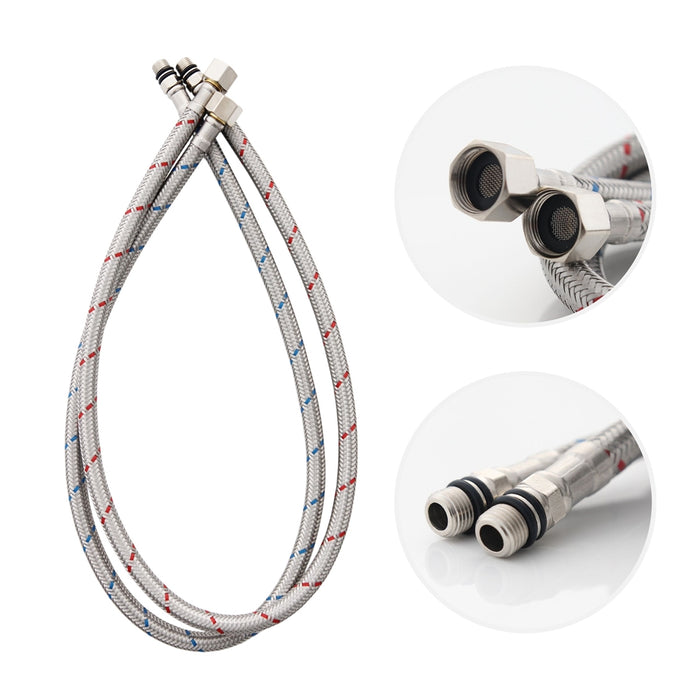 SS FLEX FAUCET HOSE ADPT 3/8OD X 10M (9/16") X 12 LONG   82483