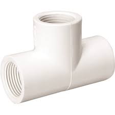 PVC TEE. SCH 40 WHITE THREADED FPIT X FIPT X FIPT
