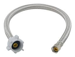 SS FLEX TOILET HOSE 3/8"COMP. X 7/8" 9"--20" LONG