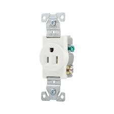 817W SINGLE RECEPTACLE 15A WHITE