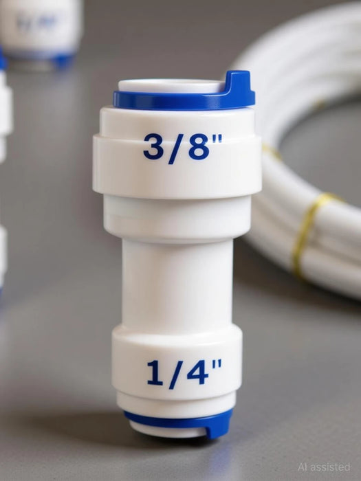 1438R TUBE PUSH FIT REDUCER COUPLING 1/4TUBE 3/8 TUBE