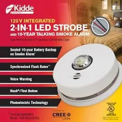 2-IN-1 LED STROBE SMOKE ALARM P4010ACLEDSCA-2 KIDDE
