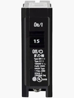 CIRCUIT BREAKER 15AMPS BR115 ETN SINGLE POLE
