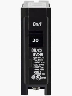 CIRCUIT BREAKER 20 AMPS BR120  SINGLE POLE EATON